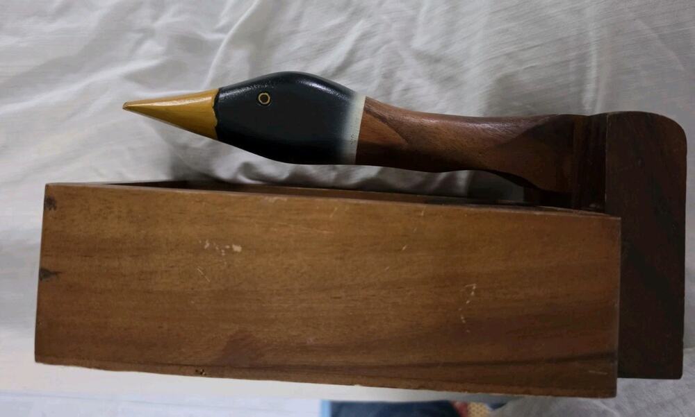 Teak Wood Mallard Nut Cracker Approx 10" x 7" Phillipines